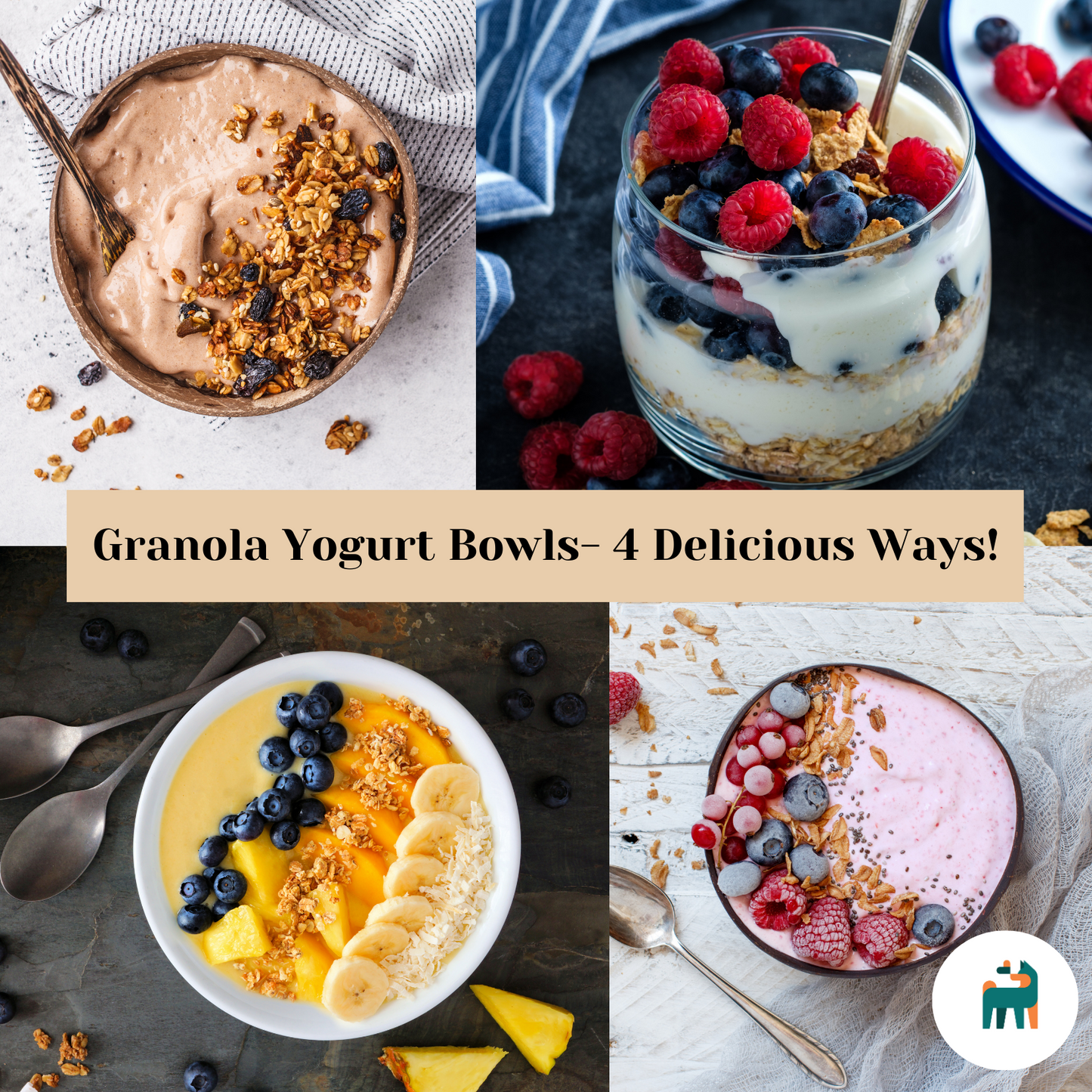 Granola Yogurt Bowls- 4 Delicious Ways!