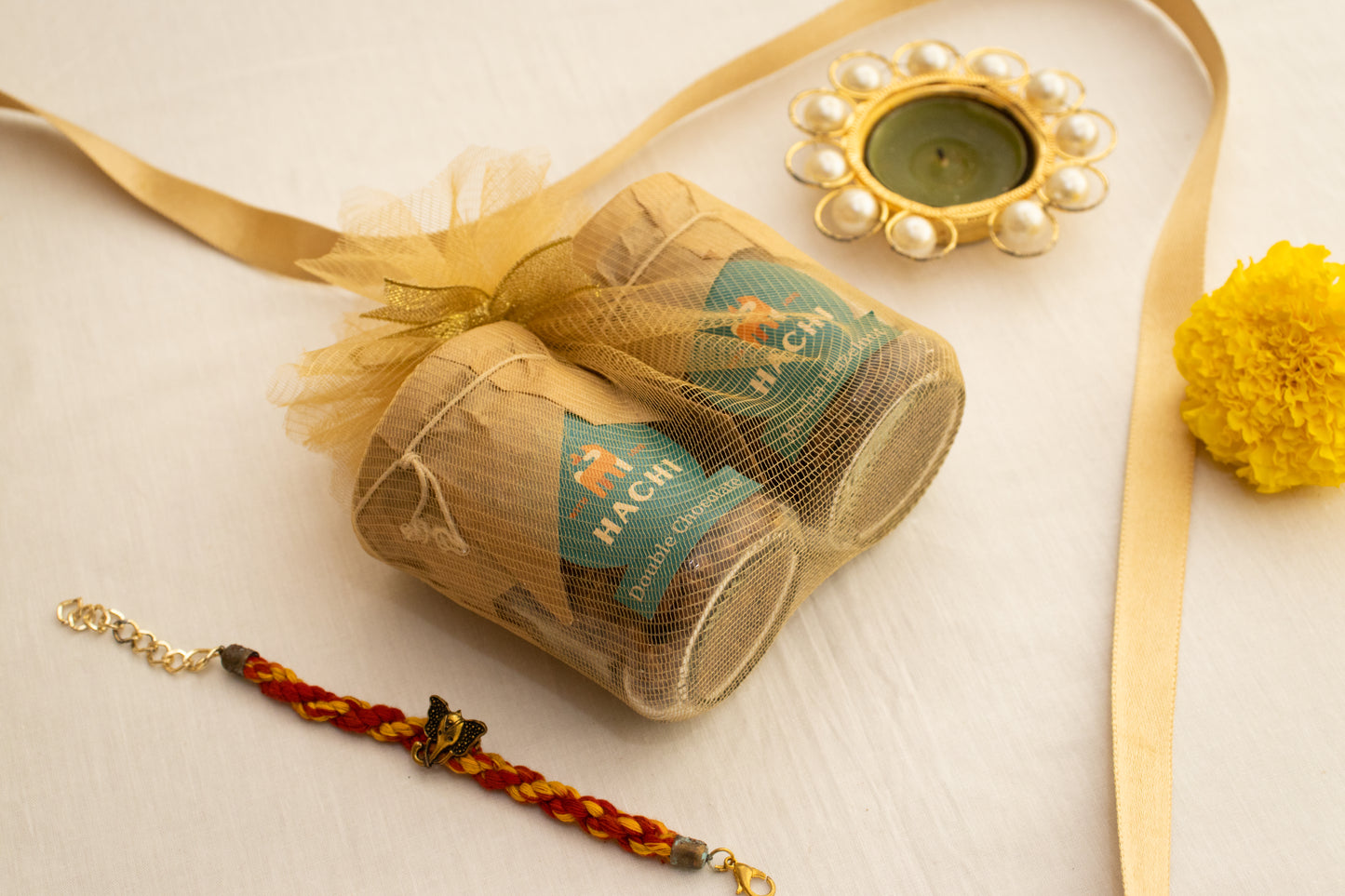 Classic Delight Rakhi hamper – 60gm twin granola bottles celebrating sibling love