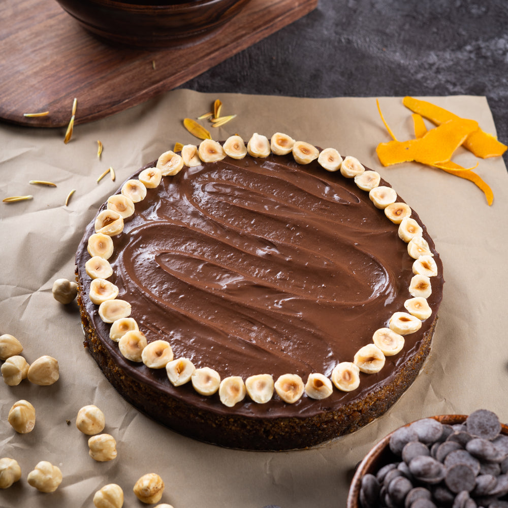 Orange Dark Chocolate Hazelnut Cake