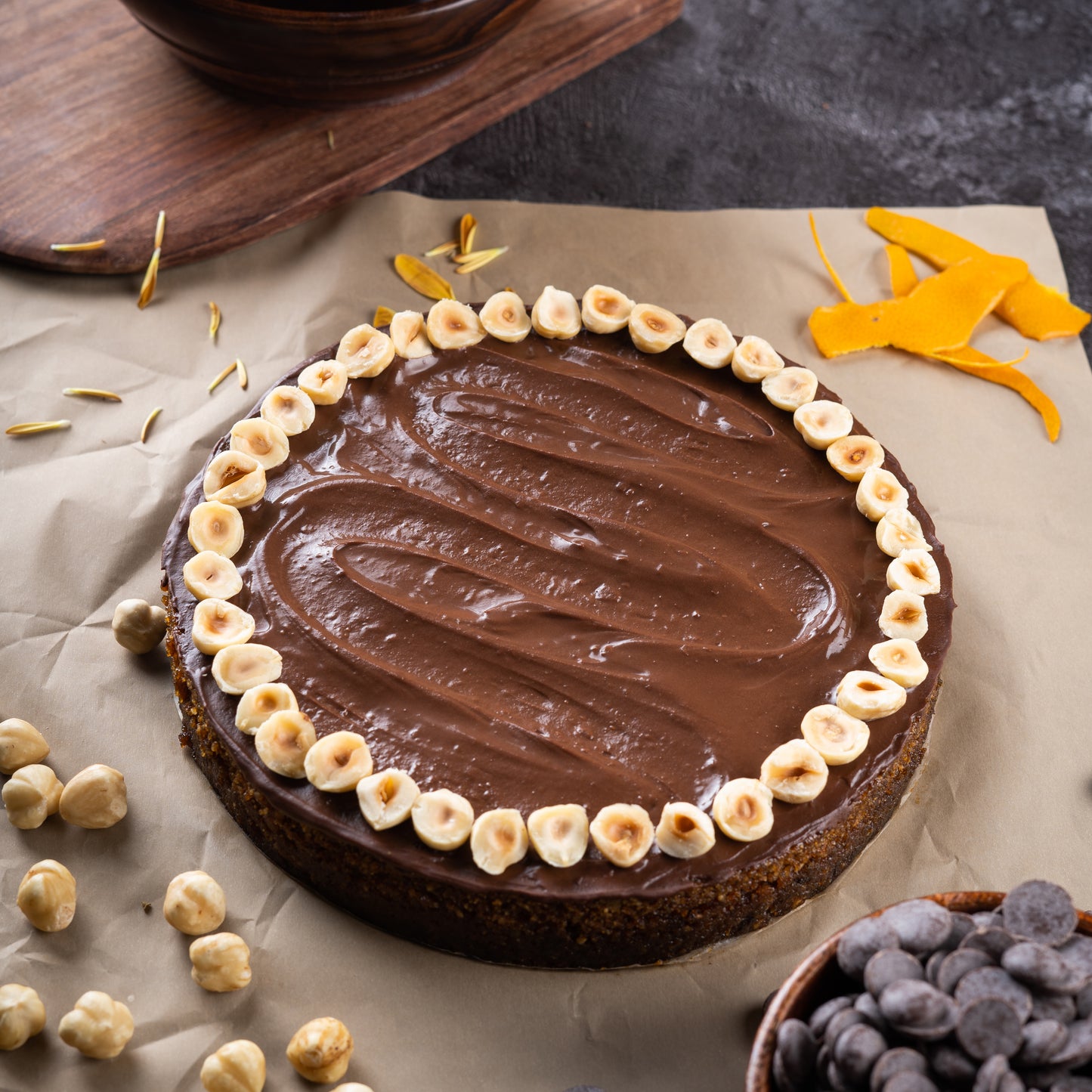 Dark Chocolate Hazelnut Cake | bakehoney.com